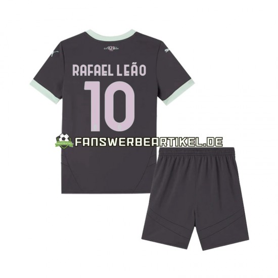 Rafael Leao 10 Trikot AC Mailand Kinder Ausweich ausrüstung 2024-2025 Kurzarm