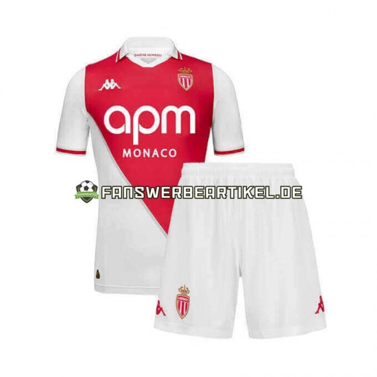 Trikot AS Monaco Kinder Heimausrüstung 2024-2025 Kurzarm