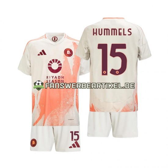 Mats Hummels 15 Trikot AS Rom Kinder Auswärtsausrüstung 2024-2025 Kurzarm