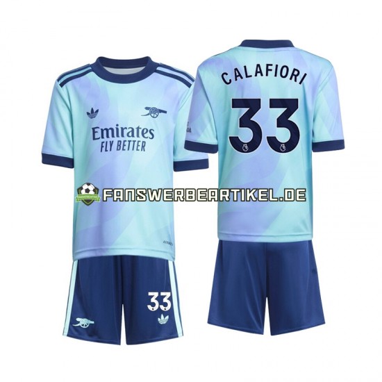 Calafiori 33 Trikot Arsenal Kinder Ausweich ausrüstung 2024-2025 Kurzarm