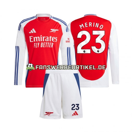 Mikel Merino 23 Trikot Arsenal Kinder Heimausrüstung 2024-2025 Langarm