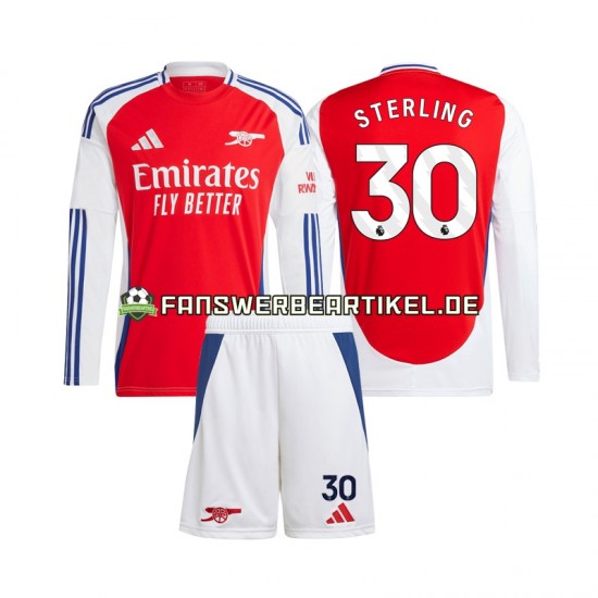 Raheem Sterling 30 Trikot Arsenal Kinder Heimausrüstung 2024-2025 Langarm