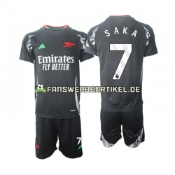 Saka 7 Trikot Arsenal Kinder Auswärtsausrüstung 2024-2025 Kurzarm