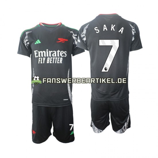 Saka 7 Trikot Arsenal Kinder Auswärtsausrüstung 2024-2025 Kurzarm