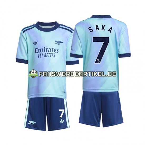 Saka 7 Trikot Arsenal Kinder Ausweich ausrüstung 2024-2025 Kurzarm