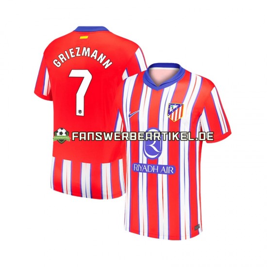 Antoine Griezmann 7 Trikot Atlético Madrid Herren Heimausrüstung 2024-2025 Kurzarm