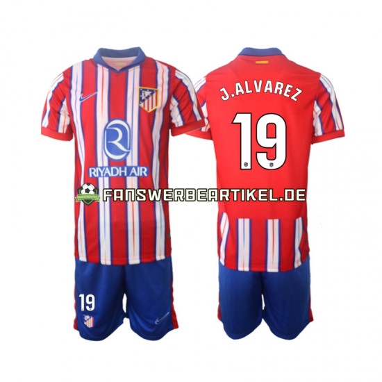 J.Alvarez 19 Trikot Atlético Madrid Kinder Heimausrüstung 2024-2025 Kurzarm