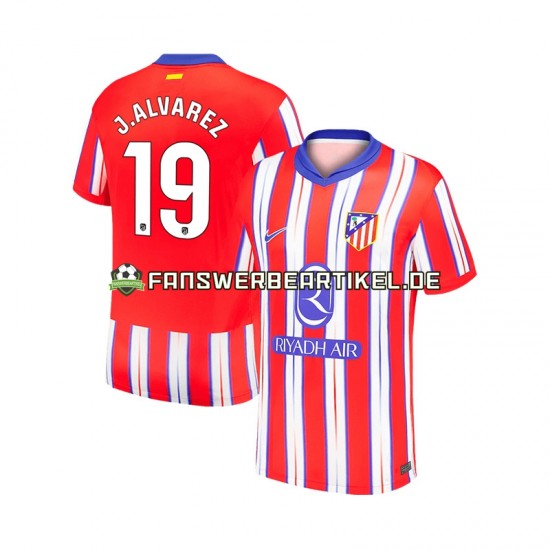 Julian Alvarez 19 Trikot Atlético Madrid Herren Heimausrüstung 2024-2025 Kurzarm