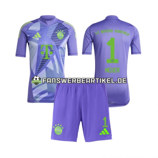 Neuer 1 Torwart Trikot FC Bayern München Kinder Auswärtsausrüstung 2024-2025 Kurzarm