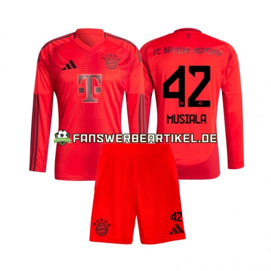 Jamal Musiala 42 Trikot FC Bayern München Kinder Heimausrüstung 2024-2025 Langarm