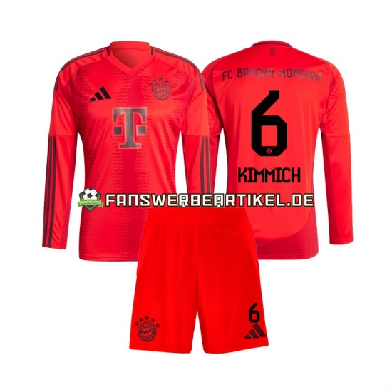 Joshua Kimmich 6 Trikot FC Bayern München Kinder Heimausrüstung 2024-2025 Langarm