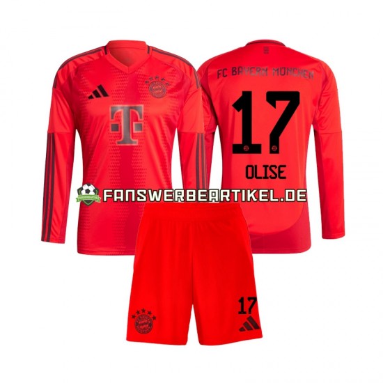 Michael Olise 17 Trikot FC Bayern München Kinder Heimausrüstung 2024-2025 Langarm