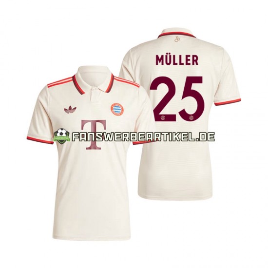 Muller 25 Trikot FC Bayern München Herren Ausweich ausrüstung 2024-2025 Kurzarm