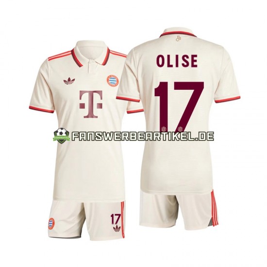 Olise 17 Trikot FC Bayern München Kinder Ausweich ausrüstung 2024-2025 Kurzarm