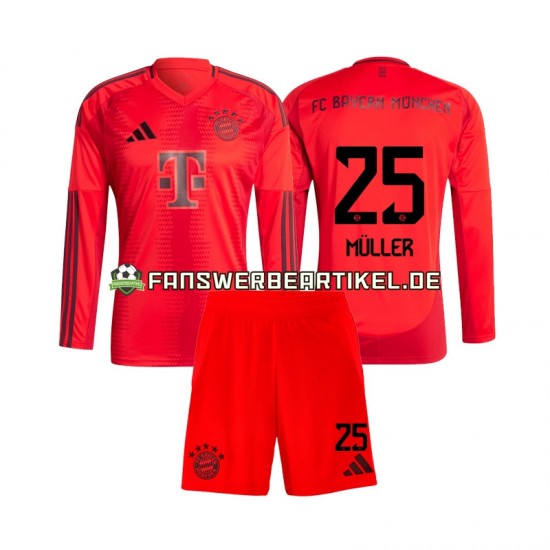 Thomas Muller 25 Trikot FC Bayern München Kinder Heimausrüstung 2024-2025 Langarm