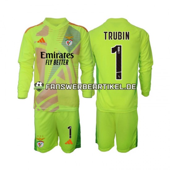 Anatolij Trubin 1 Torwart Trikot Benfica Kinder Heimausrüstung 2024-2025 Langarm