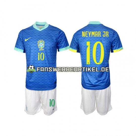 Neymar JR 10 Trikot Brasilien Kinder Auswärtsausrüstung 2024 Kurzarm