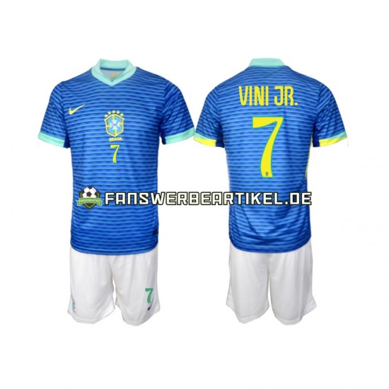 VINI JR 7 Trikot Brasilien Kinder Auswärtsausrüstung 2024 Kurzarm