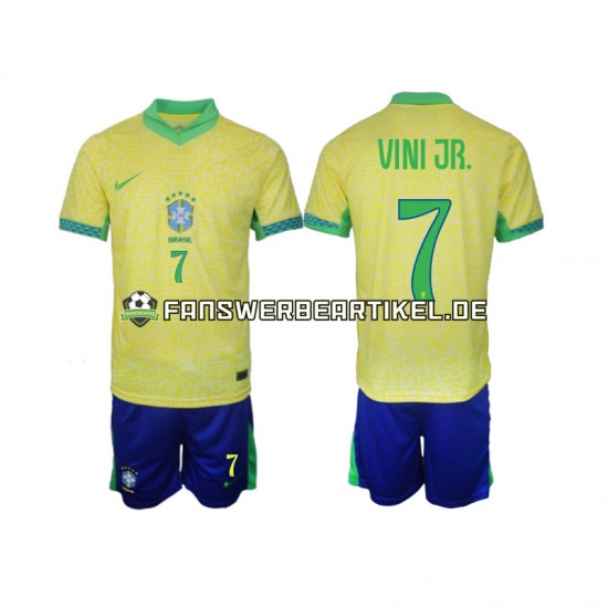 VINI JR 7 Trikot Brasilien Kinder Heimausrüstung 2024 Kurzarm