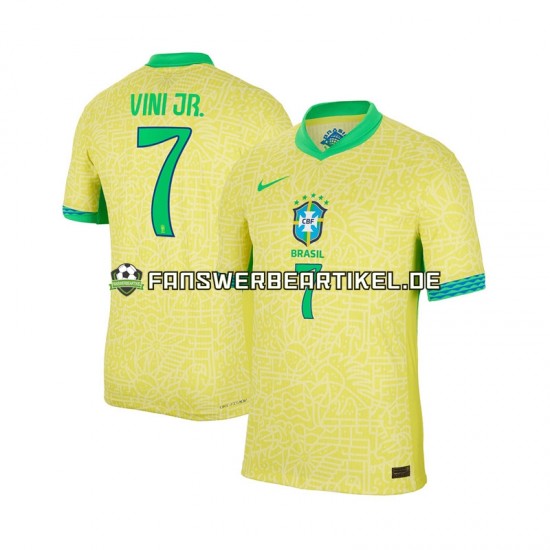 VINI JR 7 Trikot Brasilien Herren Heimausrüstung 2024 Kurzarm