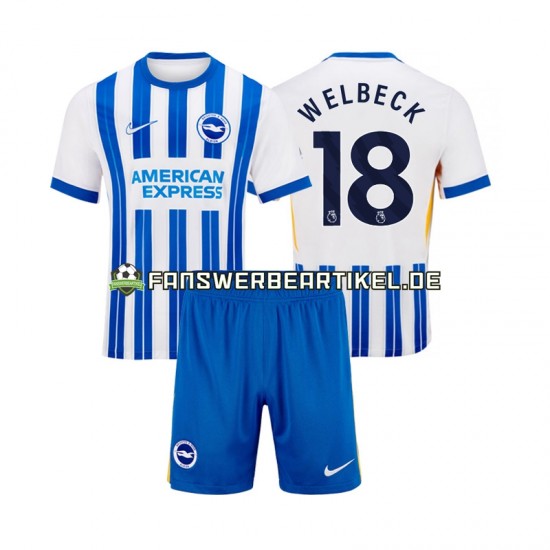 WELBECK 18 Trikot Brighton Hove Albion Kinder Heimausrüstung 2024-2025 Kurzarm