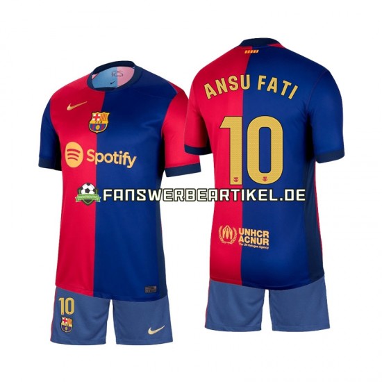 Ansu Fati 10 Trikot FC Barcelona Kinder Heimausrüstung 2024-2025 Kurzarm