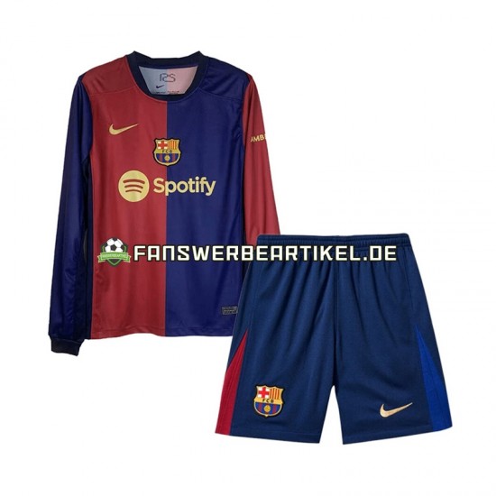 Trikot FC Barcelona Kinder Heimausrüstung 2024-2025 Langarm