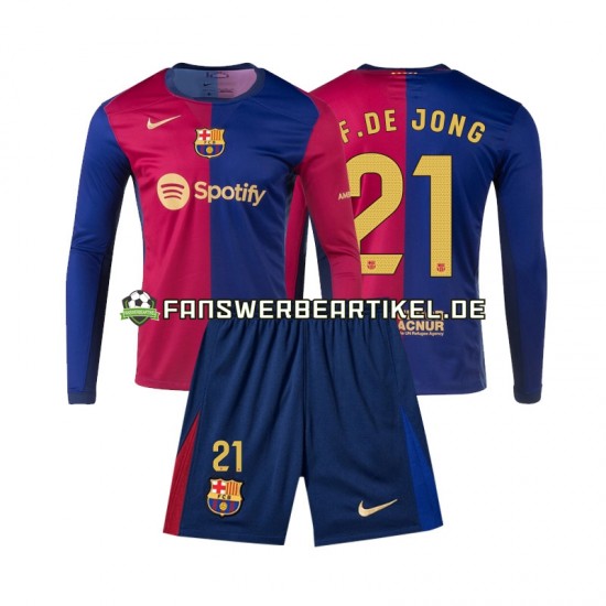 Frenkie de Jong 21 Trikot FC Barcelona Kinder Heimausrüstung 2024-2025 Langarm