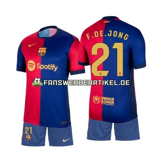 Frenkie de Jong 21 Trikot FC Barcelona Kinder Heimausrüstung 2024-2025 Kurzarm