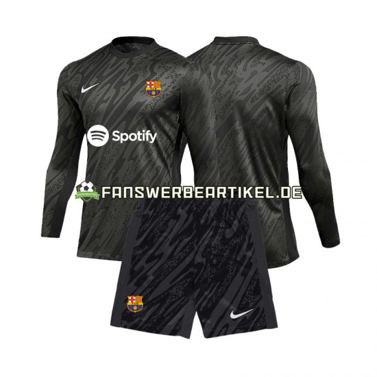 Torwart Trikot FC Barcelona Kinder Ausweich ausrüstung 2024-2025 Langarm