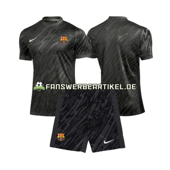 Torwart Trikot FC Barcelona Kinder Ausweich ausrüstung 2024-2025 Kurzarm