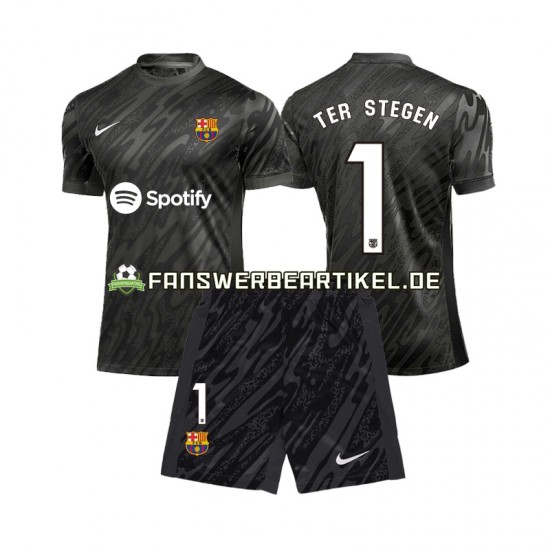 Ter Stegen 1 Torwart Trikot FC Barcelona Kinder Ausweich ausrüstung 2024-2025 Kurzarm