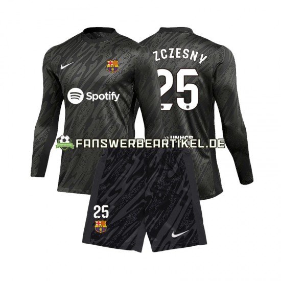 Wojciech Szczesny 25 Torwart Trikot FC Barcelona Kinder Auswärtsausrüstung 2024-2025 Langarm