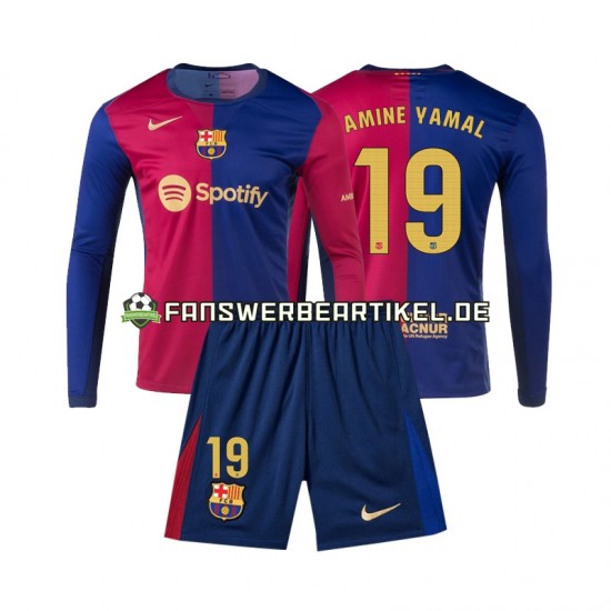 Lamine Yamal 19 Trikot FC Barcelona Kinder Heimausrüstung 2024-2025 Langarm