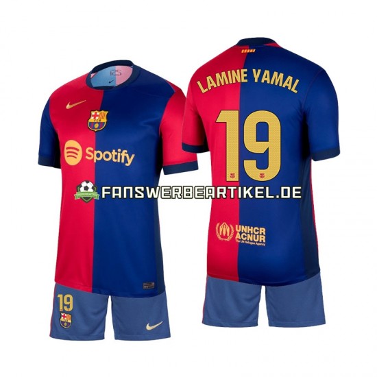 Lamine Yamal 19 Trikot FC Barcelona Kinder Heimausrüstung 2024-2025 Kurzarm