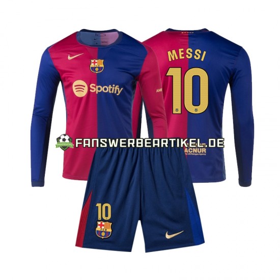 Lionel Messi 10 Trikot FC Barcelona Kinder Heimausrüstung 2024-2025 Langarm