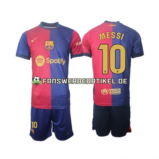 Lionel Messi 10 Trikot FC Barcelona Kinder Heimausrüstung 2024-2025 Kurzarm