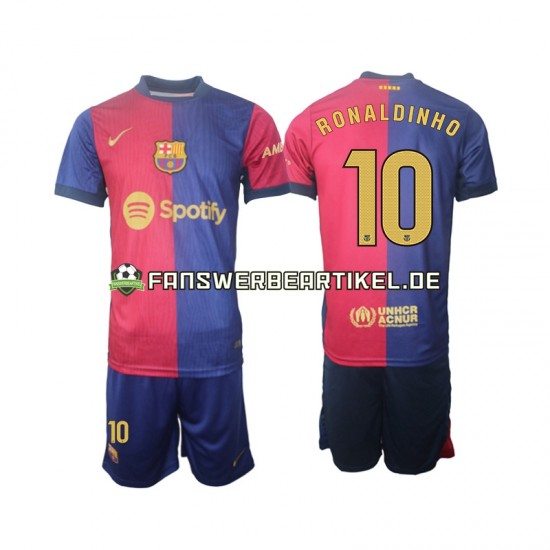 Ronaldinho 10 Trikot FC Barcelona Kinder Heimausrüstung 2024-2025 Langarm