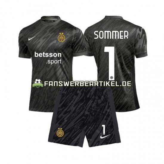 Yann Sommer 1 Torwart Trikot Inter Mailand Kinder Ausweich ausrüstung 2024-2025 Kurzarm