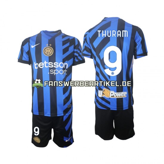 Marcus Thuram 9 Trikot Inter Mailand Kinder Heimausrüstung 2024-2025 Kurzarm