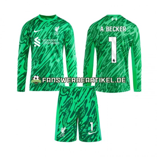 Alisson Becker 1 Torwart Trikot Liverpool Kinder Auswärtsausrüstung 2024-2025 Langarm