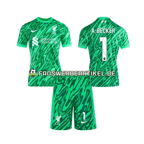 Alisson Becker 1 Torwart Trikot Liverpool Kinder Auswärtsausrüstung 2024-2025 Kurzarm