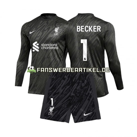 Alisson Becker 1 Torwart Trikot Liverpool Kinder Heimausrüstung 2024-2025 Langarm