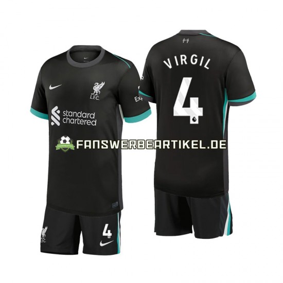 Virgil 4 Trikot Liverpool Kinder Auswärtsausrüstung 2024-2025 Kurzarm