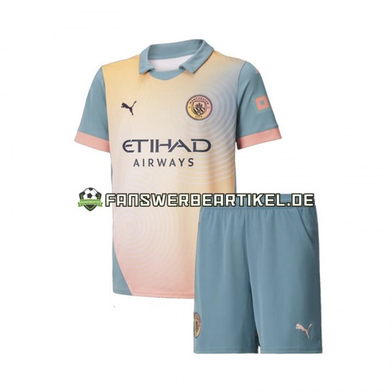 Trikot Manchester City Kinder Viertes ausrüstung 2024-2025 Kurzarm