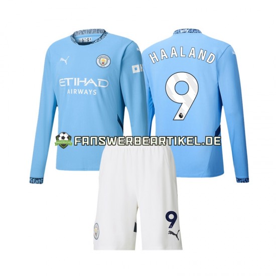 Erling Haaland 9 Trikot Manchester City Kinder Heimausrüstung 2024-2025 Langarm