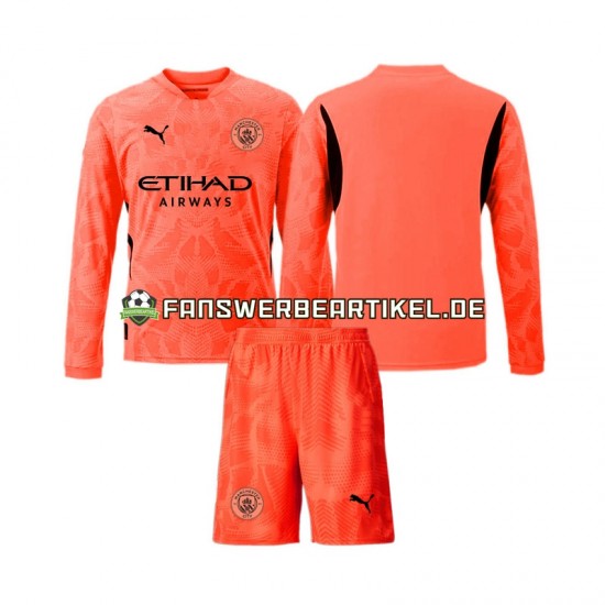 Torwart Trikot Manchester City Kinder Auswärtsausrüstung 2024-2025 Langarm