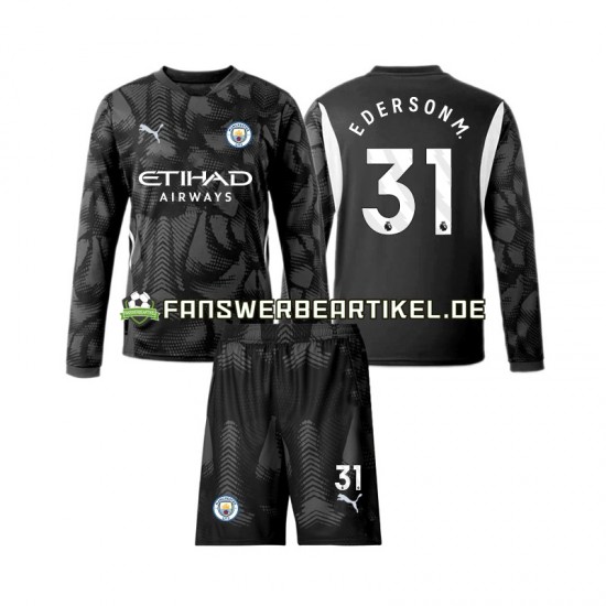 Ederson Moraes 31 Torwart Trikot Manchester City Kinder Viertes ausrüstung 2024-2025 Langarm