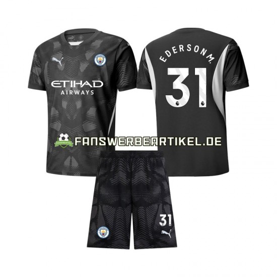 Ederson Moraes 31 Torwart Trikot Manchester City Kinder Viertes ausrüstung 2024-2025 Kurzarm