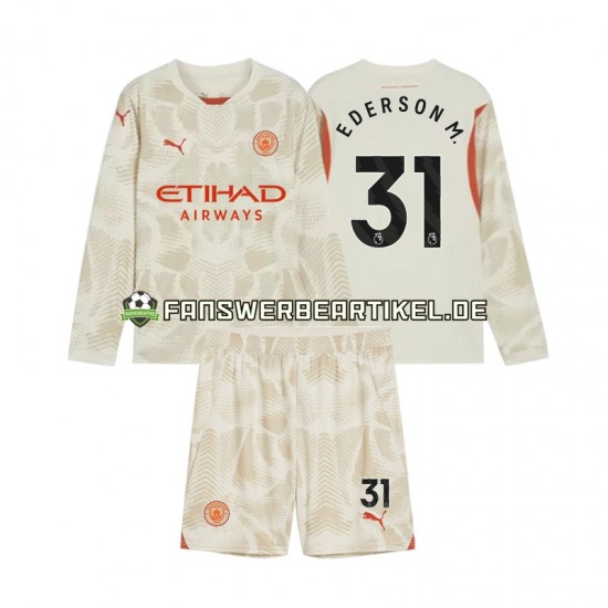 Ederson Moraes 31 Torwart Trikot Manchester City Kinder Ausweich ausrüstung 2024-2025 Langarm